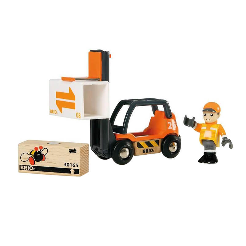 Brio Wooden Toy Train Fork Lift Set
