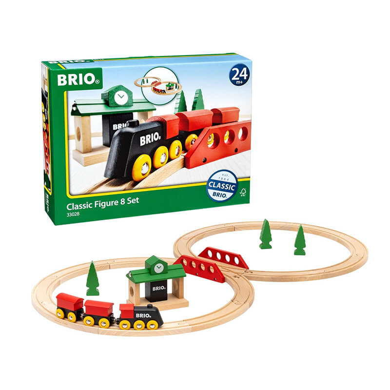 Collection of Brio classic wooden trains