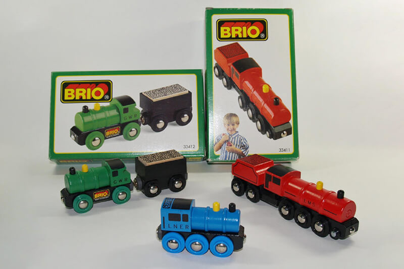 Vintage image of early Brio wooden toys
